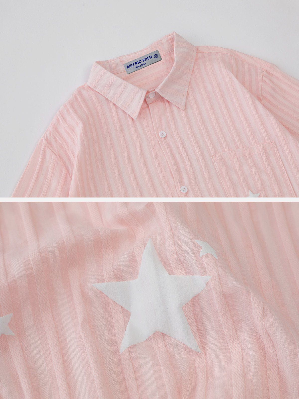 Aelfric Eden Striped Star Print Short Sleeve Shirts sold by Aelfric Eden product image thumbnail 4