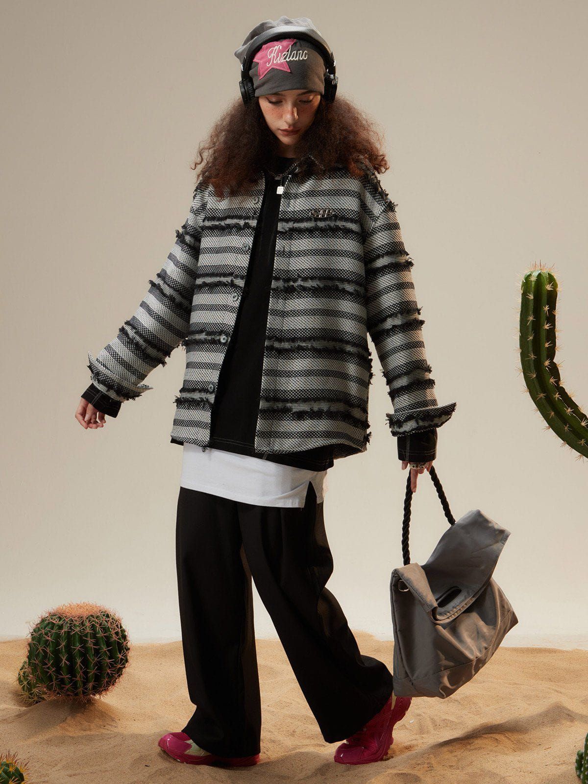Aelfric Eden Striped Fringe Long Sleeve Shirt sold by Aelfric Eden product image thumbnail 5
