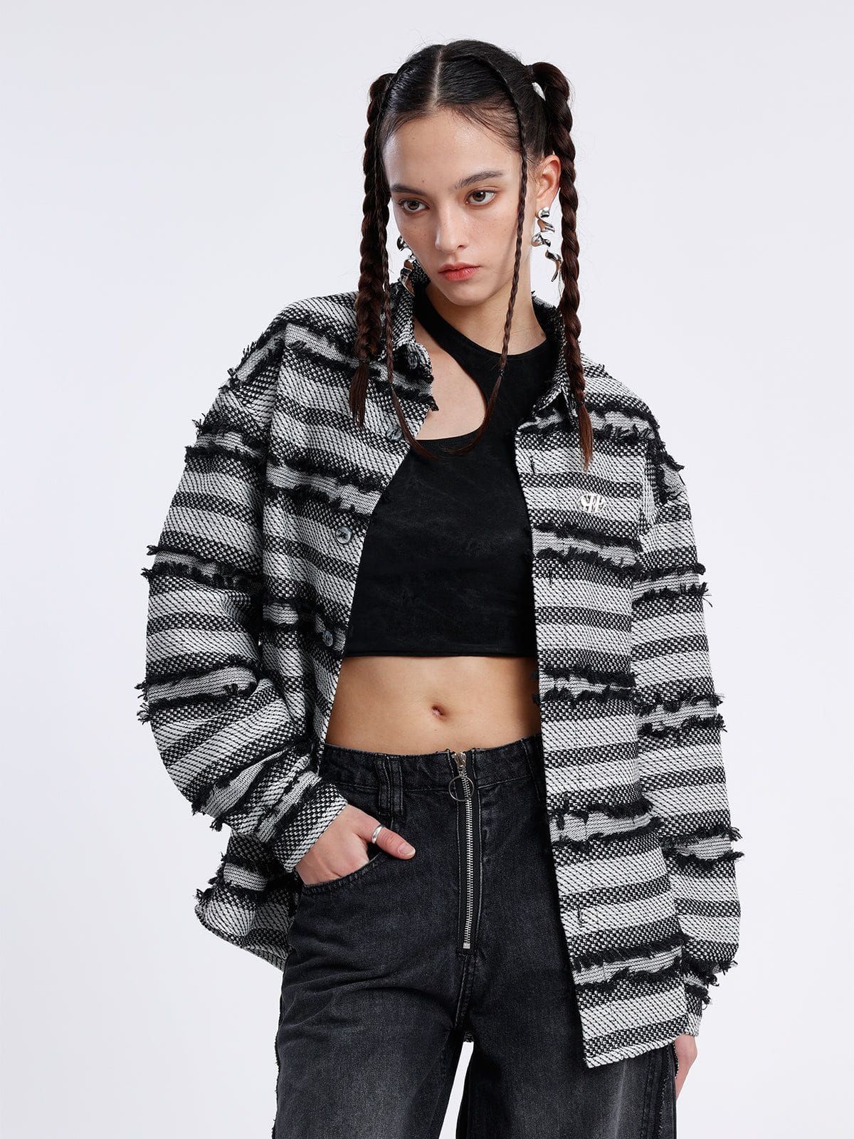 Aelfric Eden Striped Fringe Long Sleeve Shirt sold by Aelfric Eden