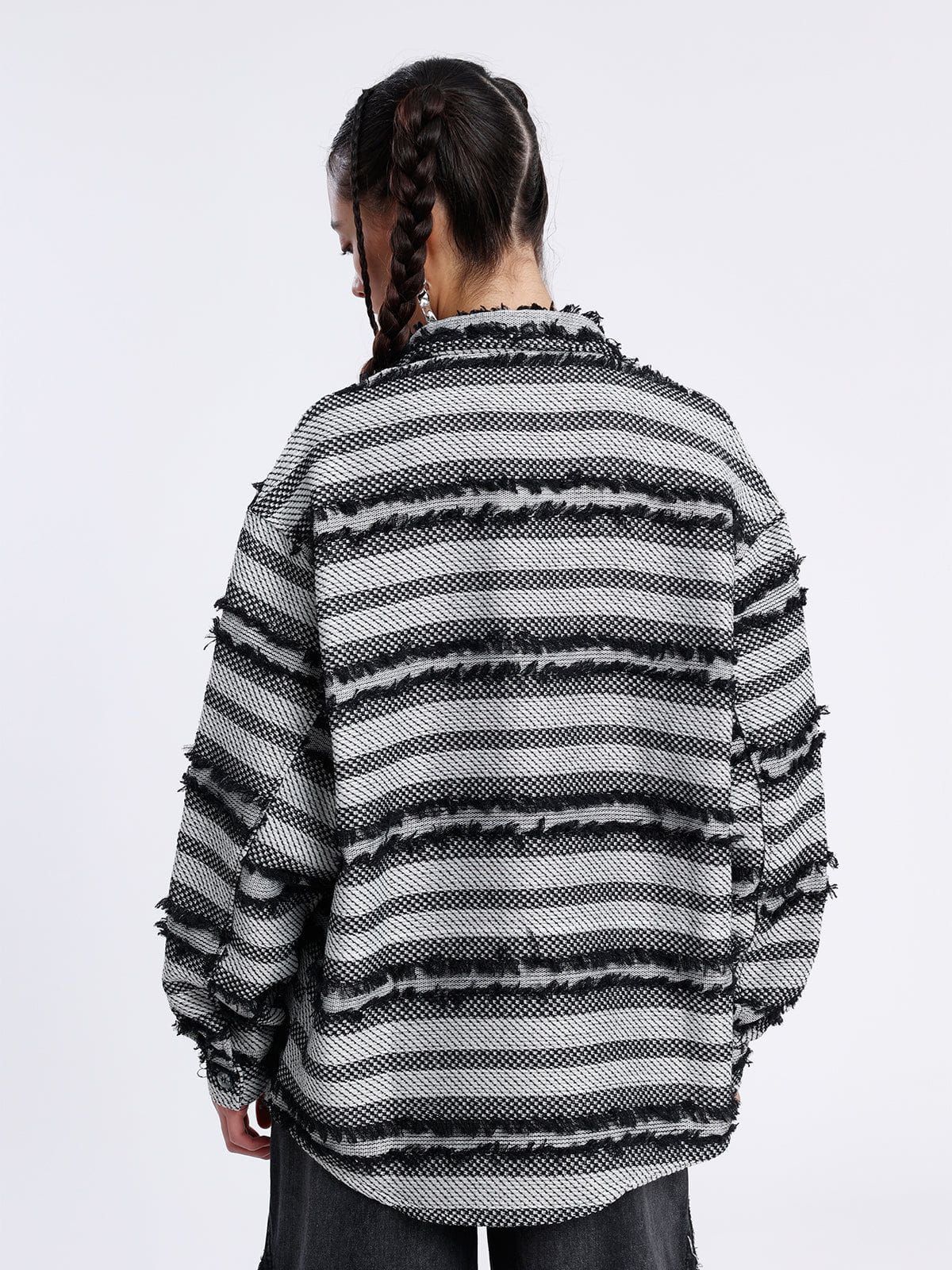Aelfric Eden Striped Fringe Long Sleeve Shirt sold by Aelfric Eden product image thumbnail 3