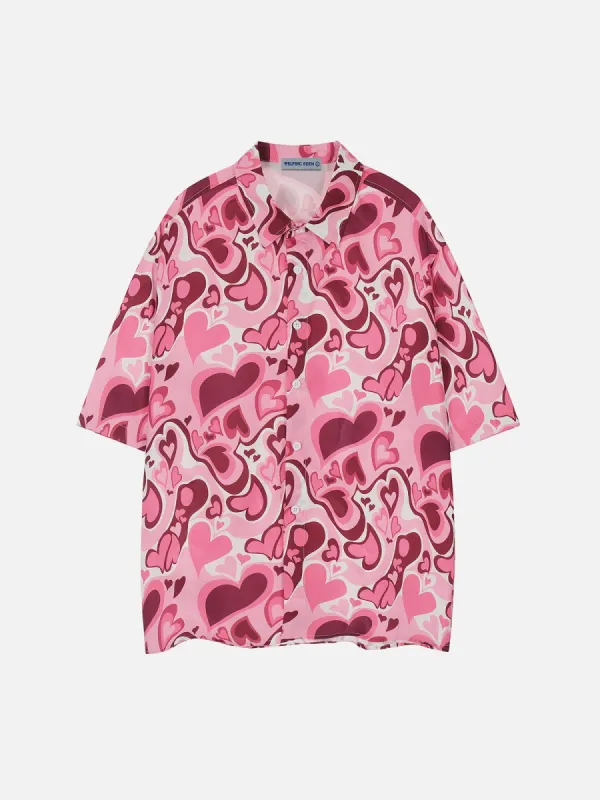 Aelfric Eden Full Print Heart Short Sleeve Shirt sold by Aelfric Eden