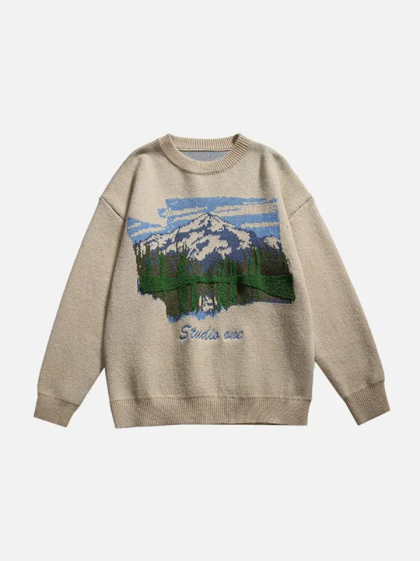 Aelfric Eden Oil Painting Mountain Sweater sold by Aelfric Eden