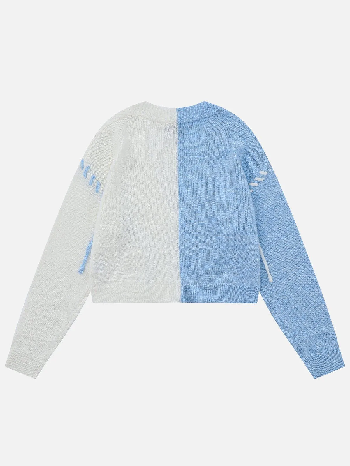 Color Blocking Crochet Wool Blend Cardigan sold by Aelfric Eden product image thumbnail 3