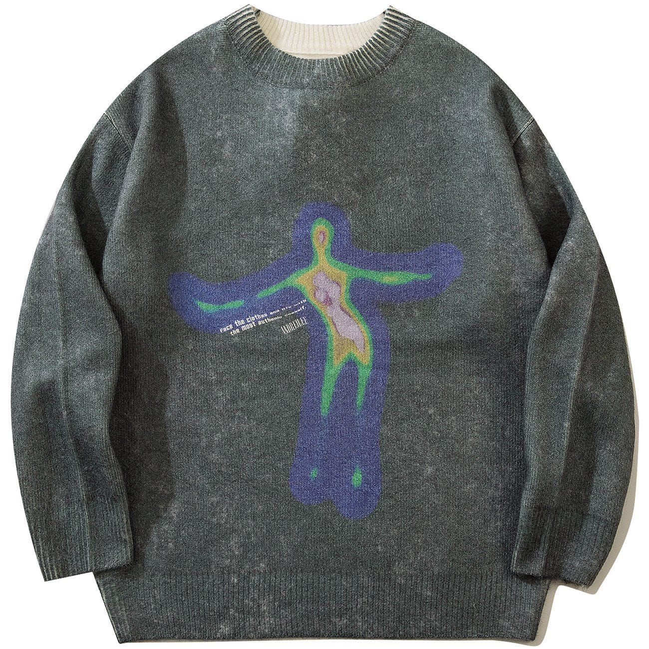 Aelfric Eden Distorted Portrait Graphic Sweater sold by Aelfric Eden product image thumbnail 4