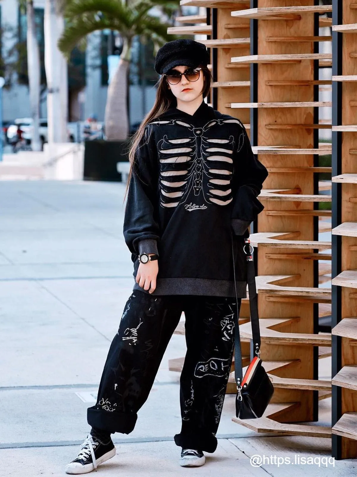Aelfric Eden Distressed Skeleton Elements Hoodie sold by Aelfric Eden product image thumbnail 2