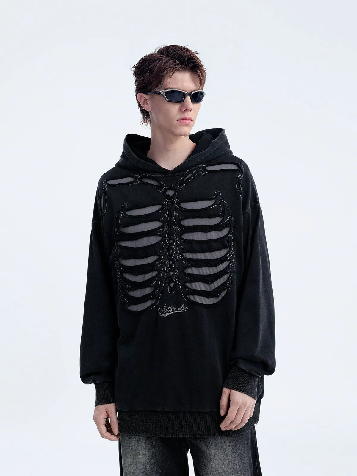 Aelfric Eden Distressed Skeleton Elements Hoodie sold by Aelfric Eden product image thumbnail 3
