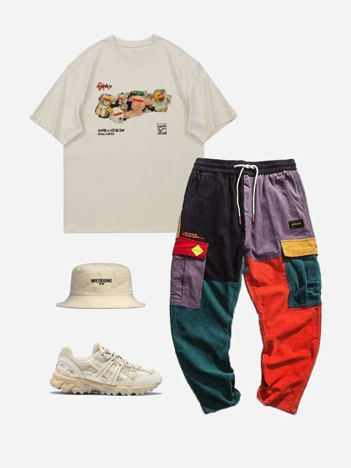 Aelfric Eden "Back to 90's" Patchwork Color Block Corduroy Pants sold by Aelfric Eden product image thumbnail 4