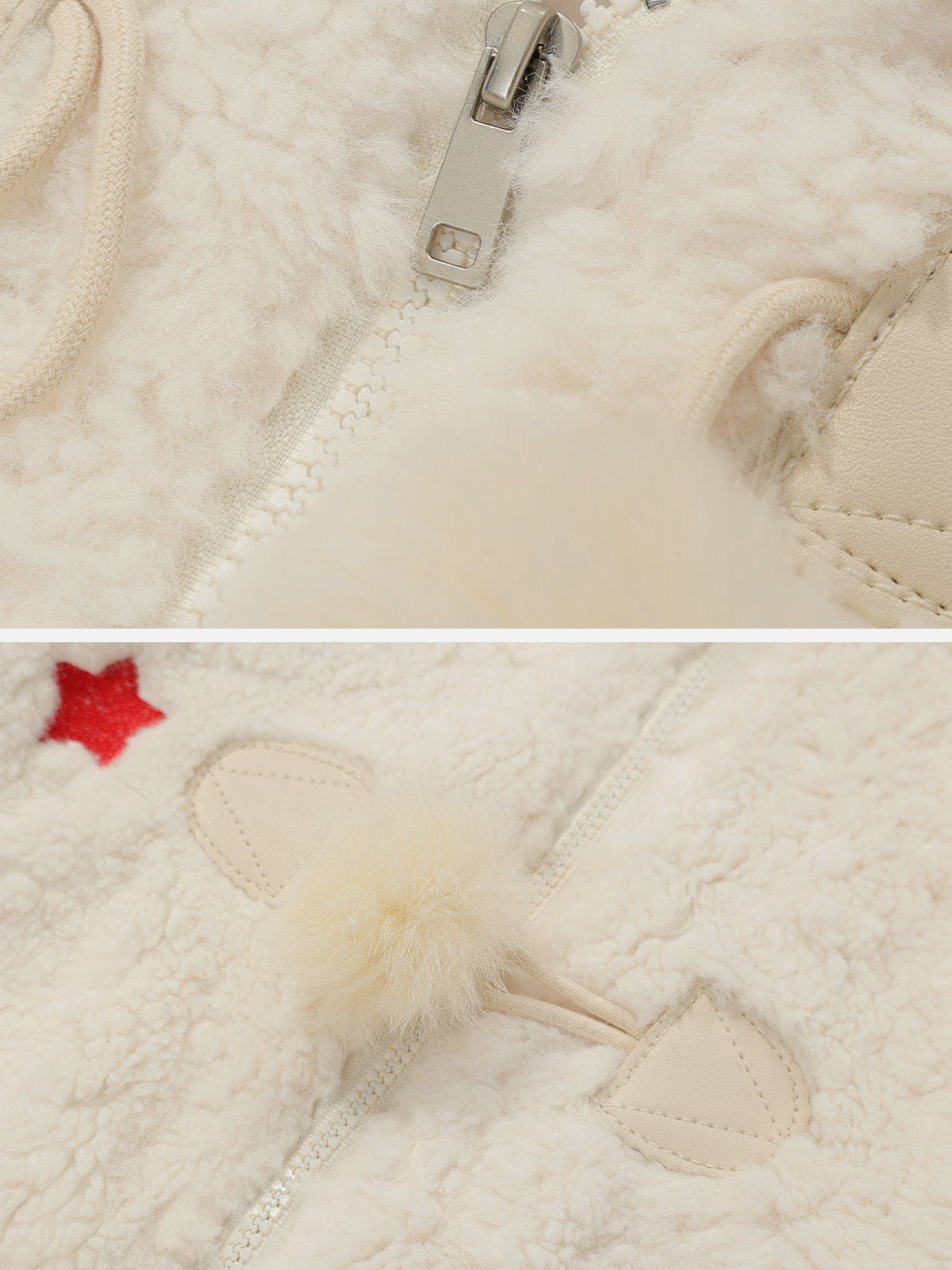 Aelfric Eden Star Patch Hooded Fleece Coat sold by Aelfric Eden product image thumbnail 3