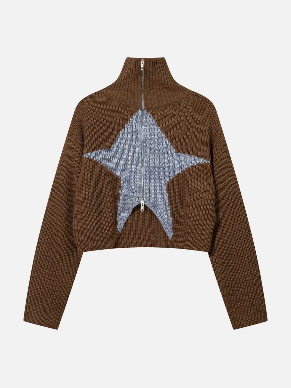 Choker Knitting Star Jacquard Cardigan sold by Aelfric Eden product image thumbnail 2