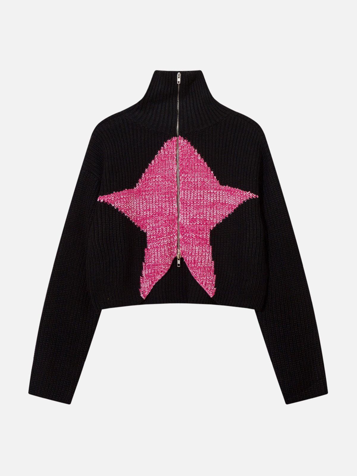 Choker Knitting Star Jacquard Cardigan sold by Aelfric Eden