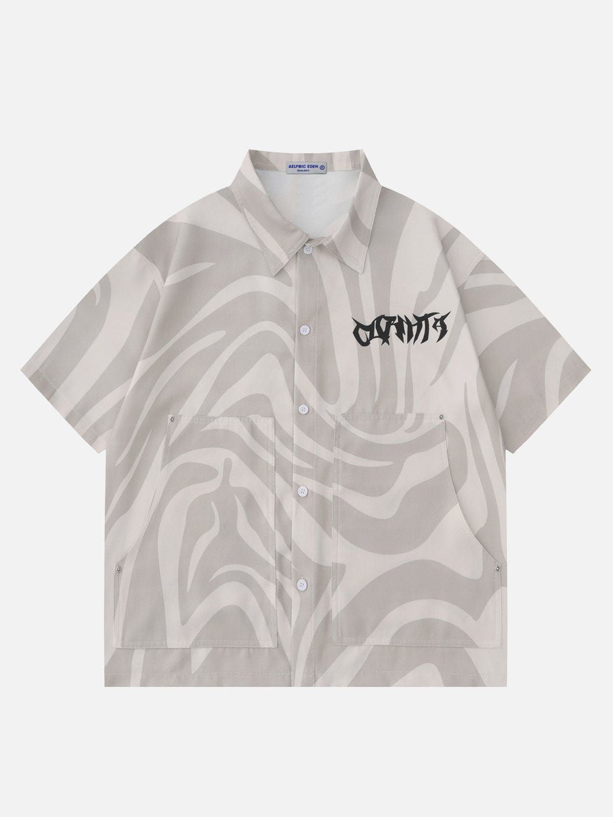 Aelfric Eden Twisted Stripes Cropped Short Sleeve Shirts sold by Aelfric Eden product image thumbnail 3