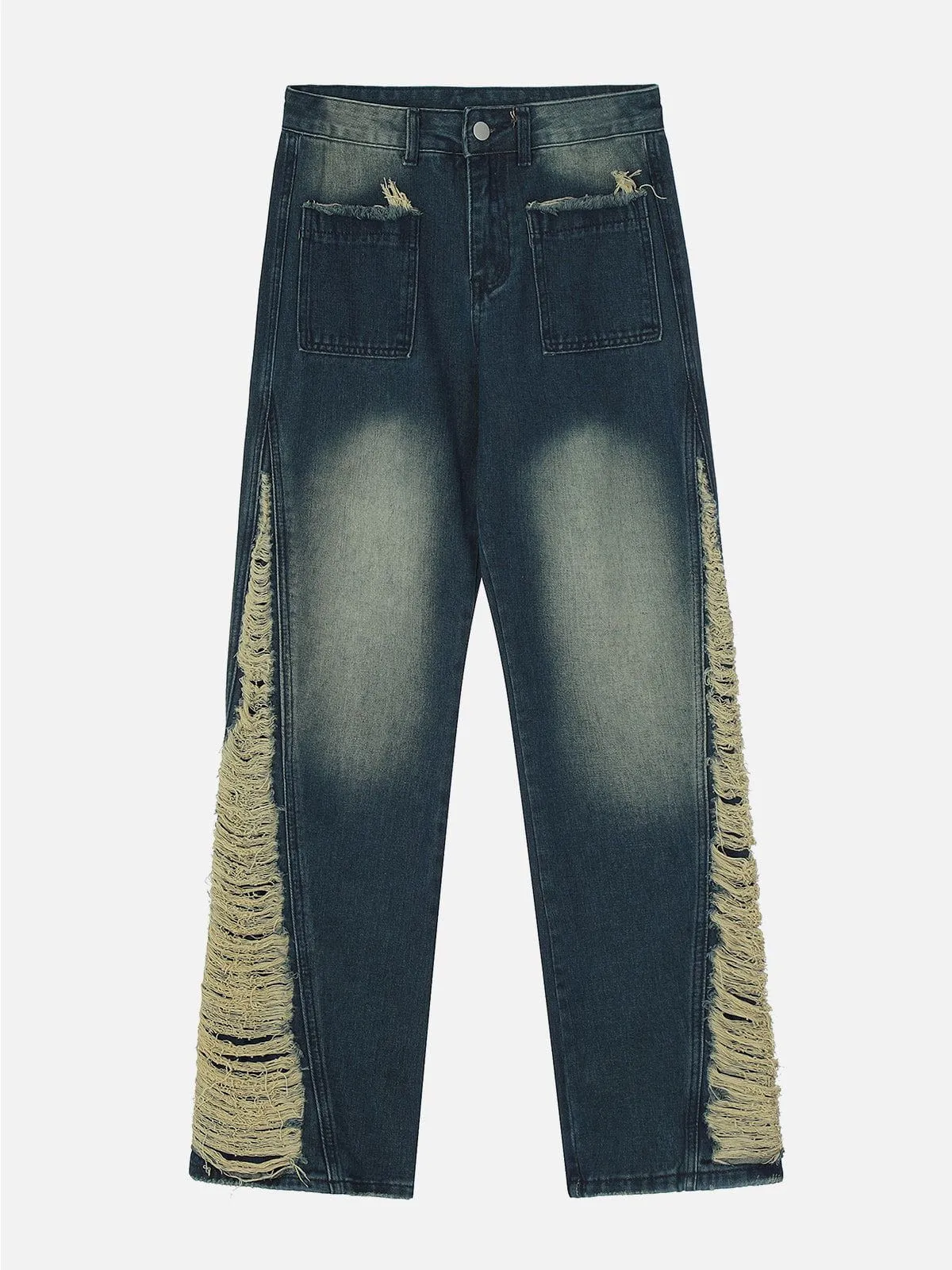 Aelfric Eden Colorblock Side Embroidery Jeans sold by Aelfric Eden