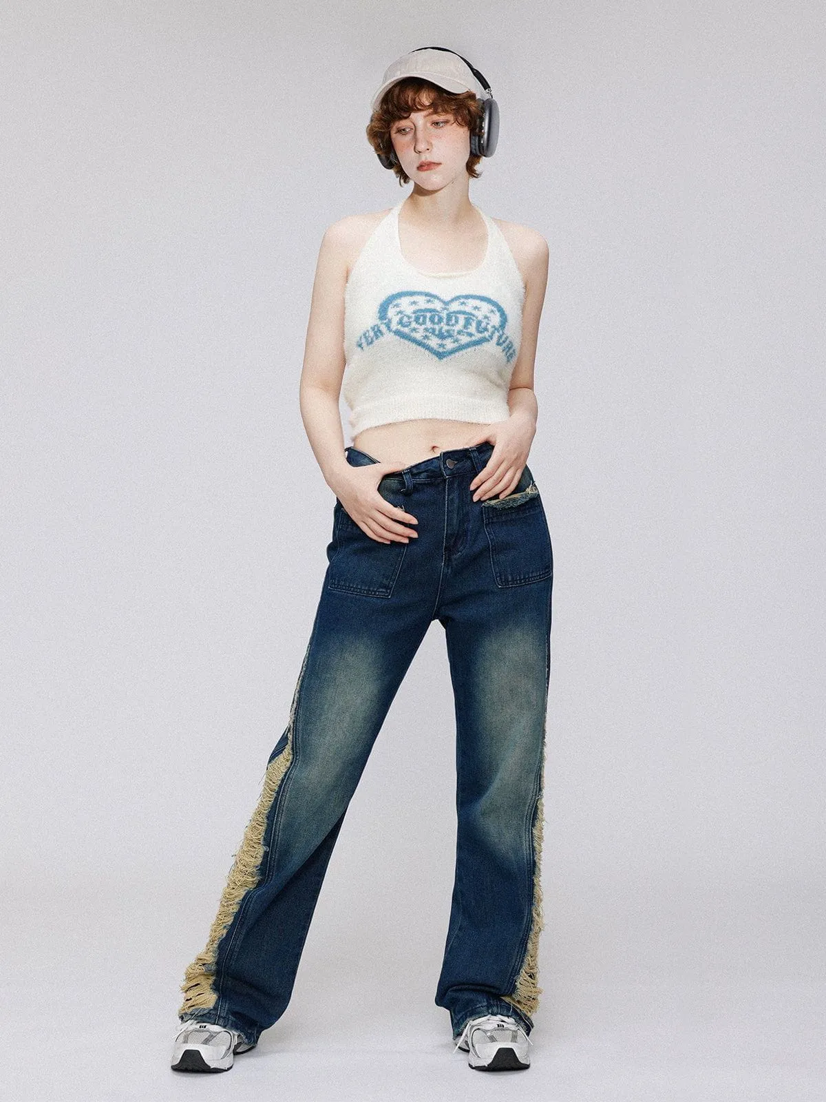 Aelfric Eden Colorblock Side Embroidery Jeans sold by Aelfric Eden product image thumbnail 2