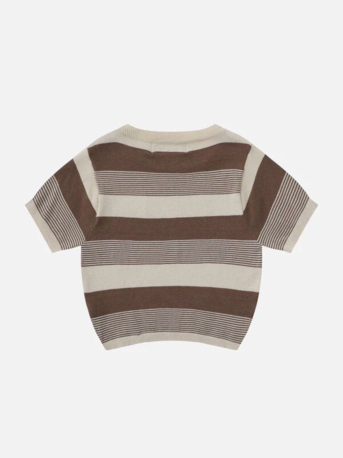 Contrasting Stripes Stitching Knitted Tee sold by Aelfric Eden product image thumbnail 3
