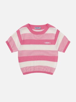 Contrasting Stripes Stitching Knitted Tee sold by Aelfric Eden