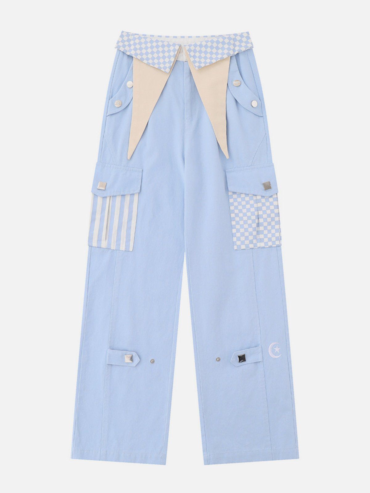 Vintage Plaid Stripe Fold-over Pants sold by Aelfric Eden