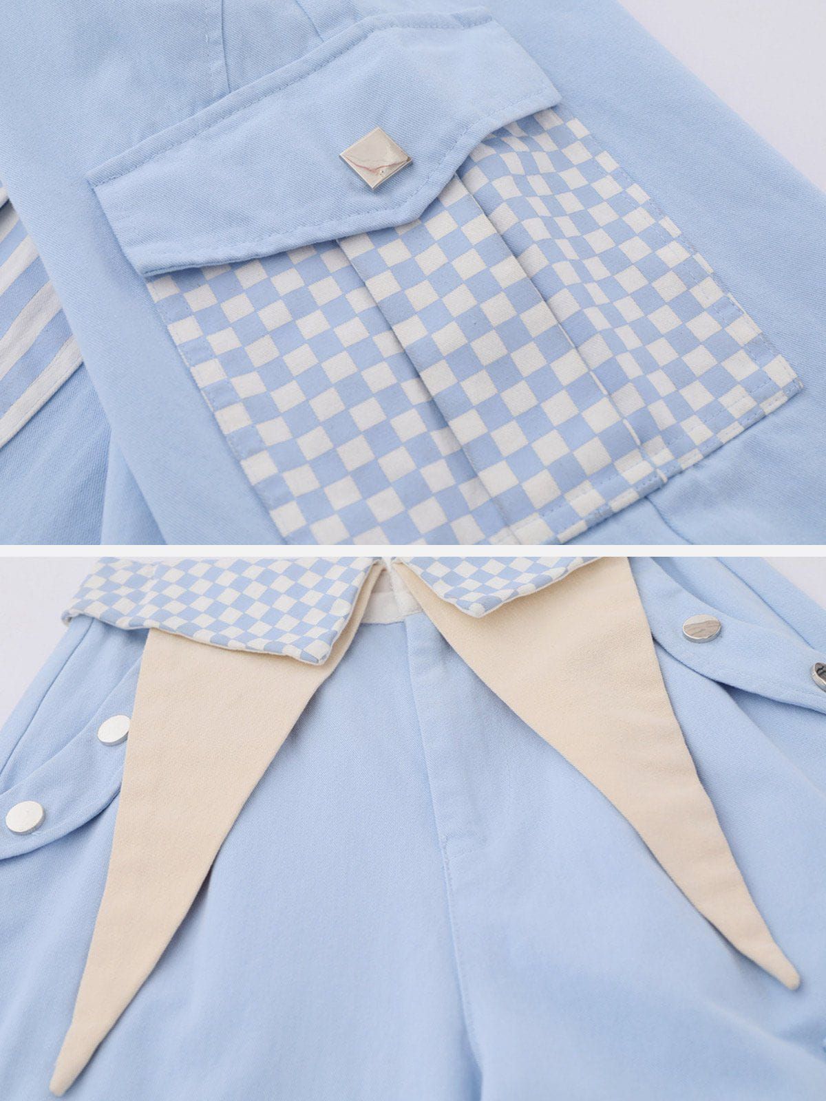 Vintage Plaid Stripe Fold-over Pants sold by Aelfric Eden product image thumbnail 4