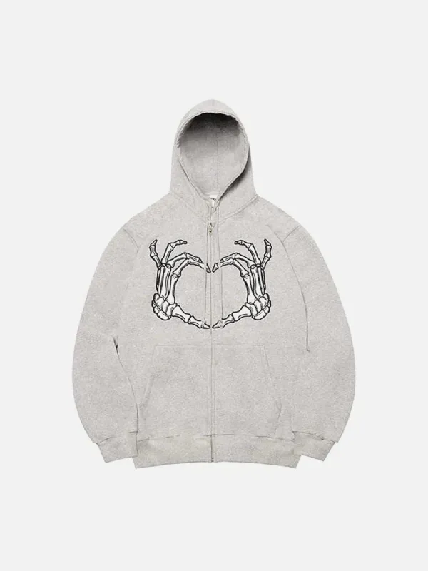 Aelfric Eden Embroidery Heart Skeleton Hoodie sold by Aelfric Eden