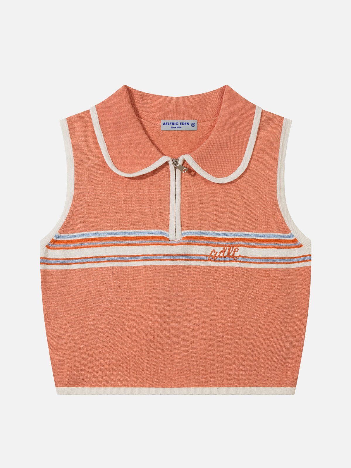 Stripes Polo Collar Tank Top sold by Aelfric Eden product image thumbnail 3
