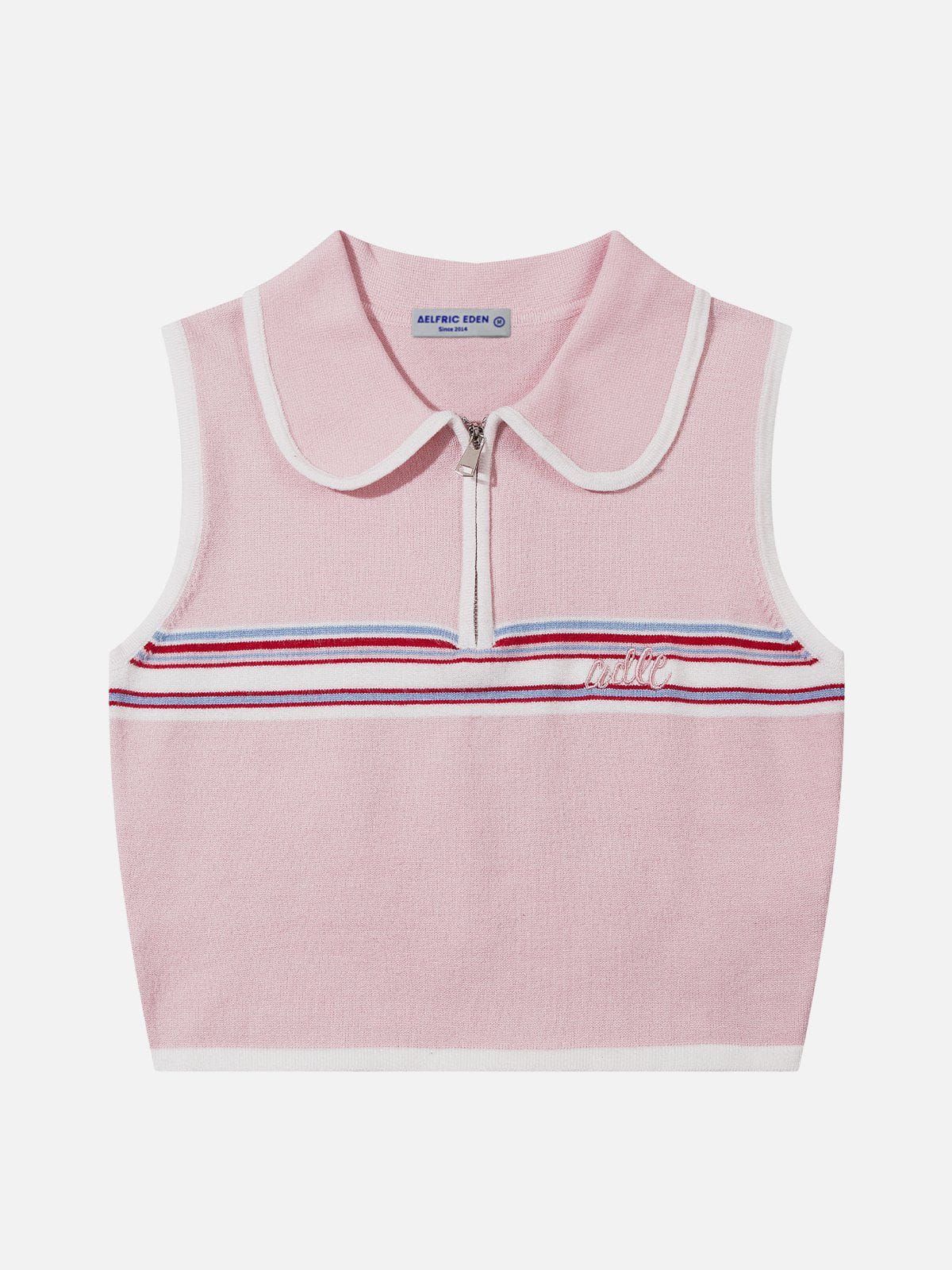 Stripes Polo Collar Tank Top sold by Aelfric Eden product image thumbnail 2