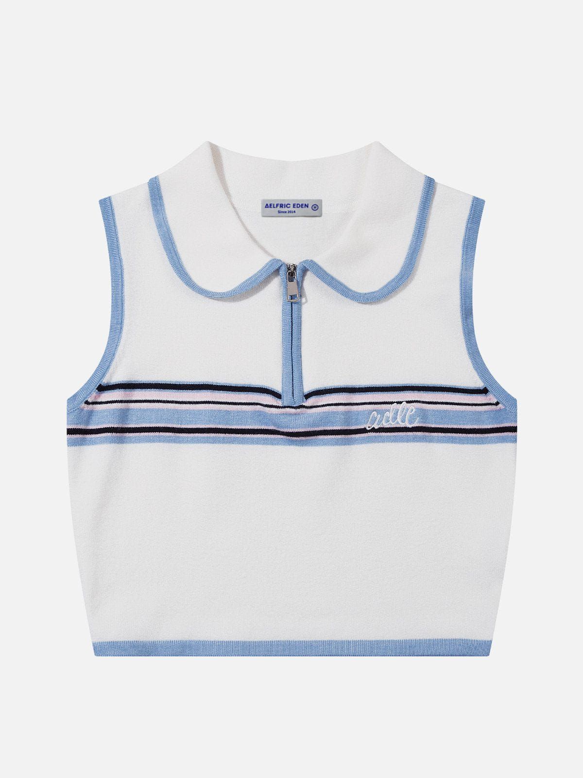 Stripes Polo Collar Tank Top sold by Aelfric Eden