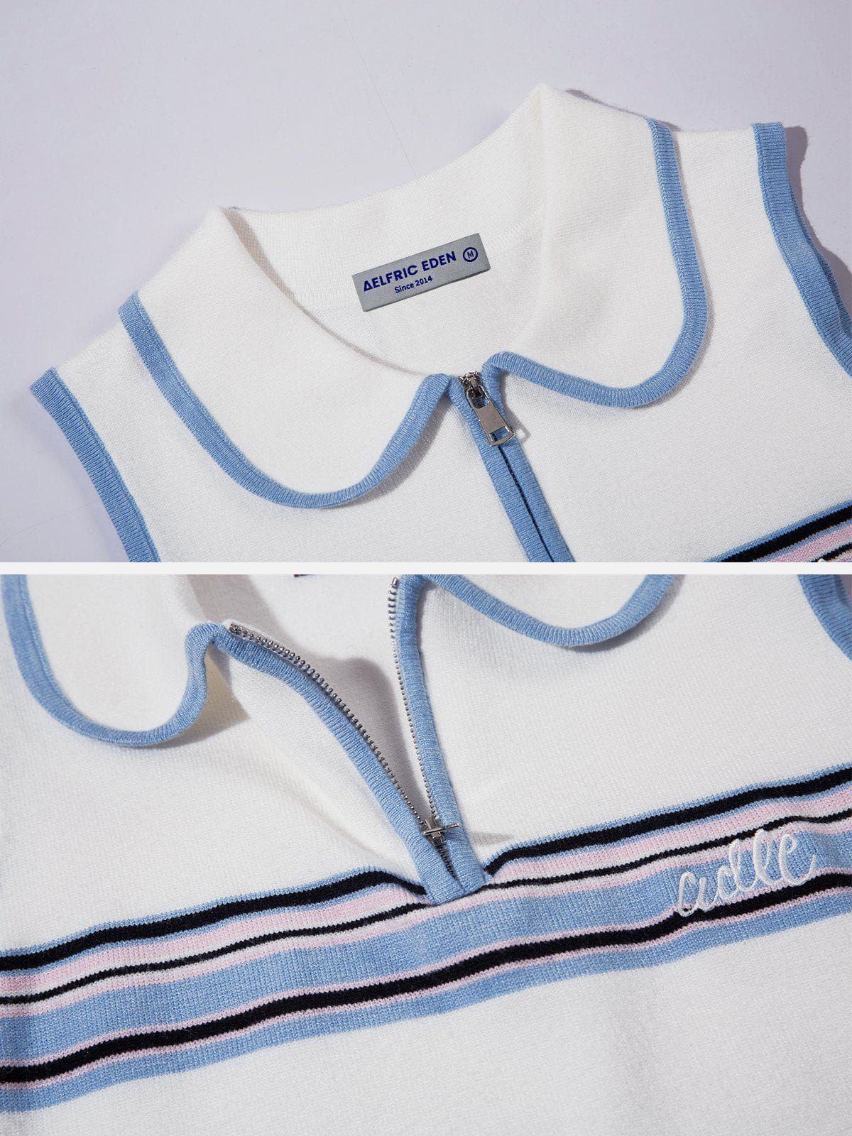 Stripes Polo Collar Tank Top sold by Aelfric Eden product image thumbnail 5