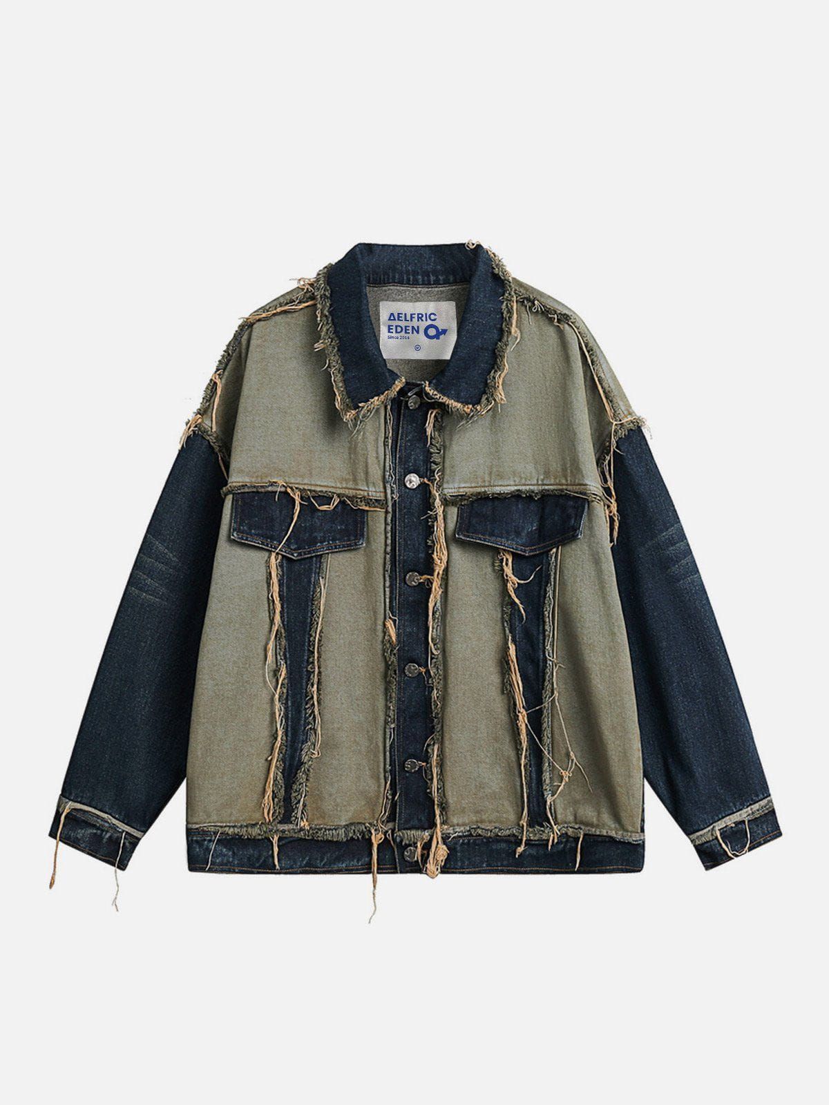 Aelfric Eden Patchwork Fringe Denim Jacket sold by Aelfric Eden