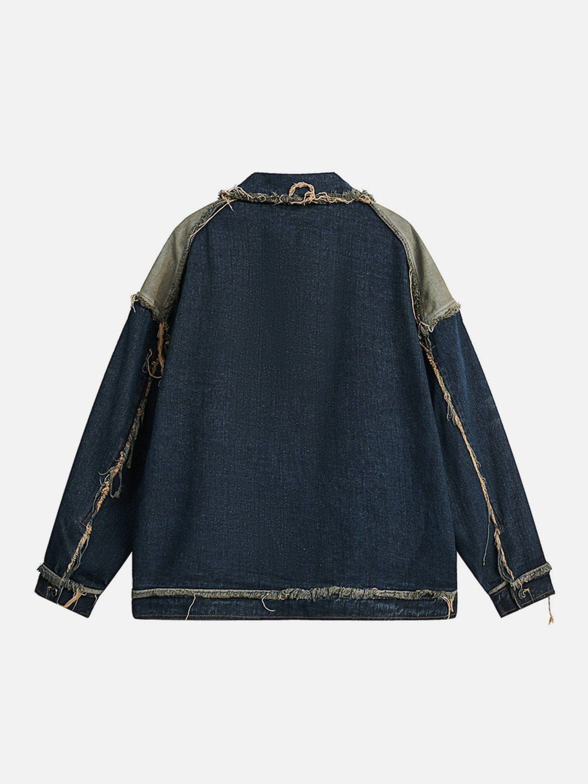 Aelfric Eden Patchwork Fringe Denim Jacket sold by Aelfric Eden product image thumbnail 2