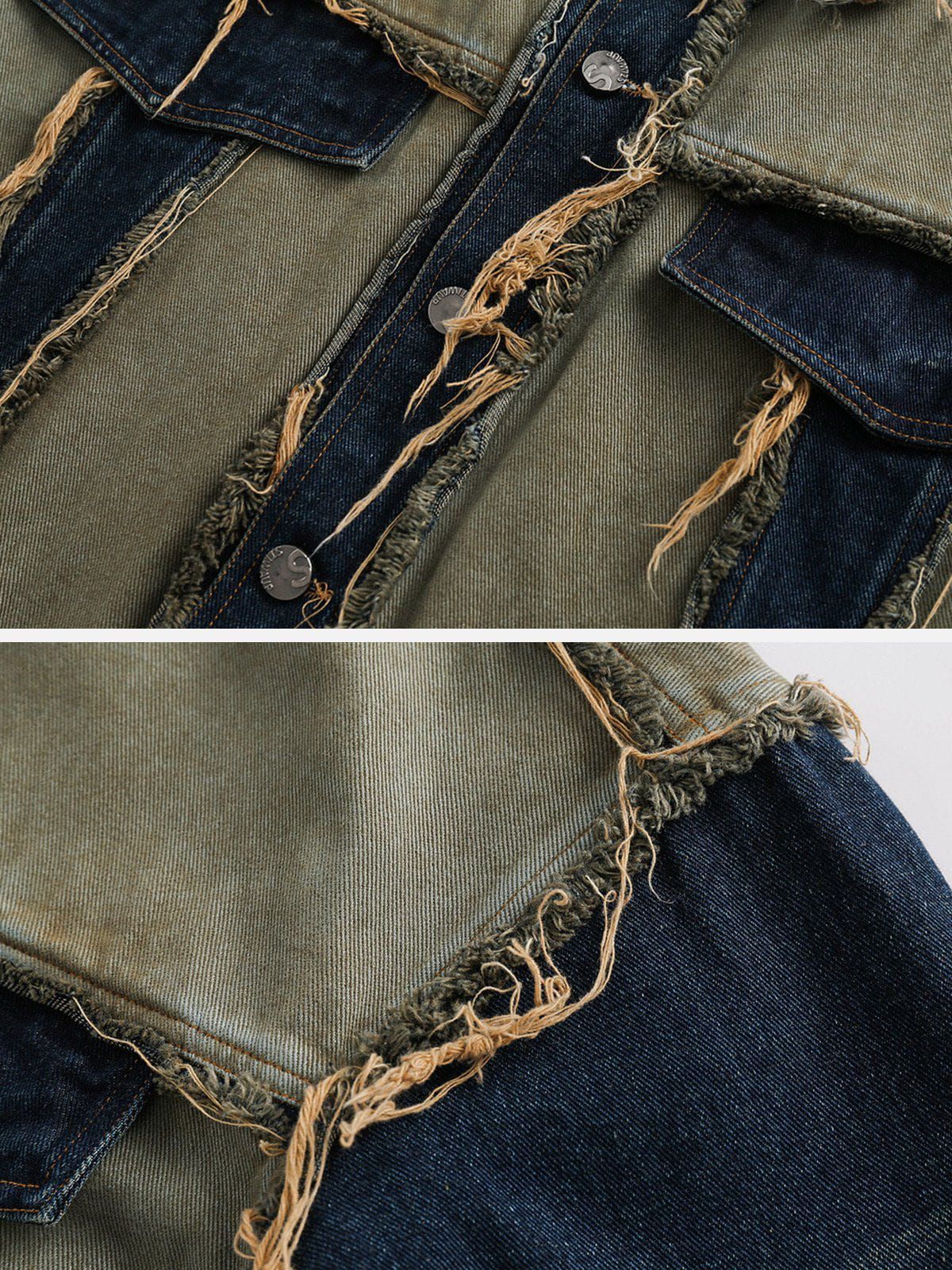 Aelfric Eden Patchwork Fringe Denim Jacket sold by Aelfric Eden product image thumbnail 3