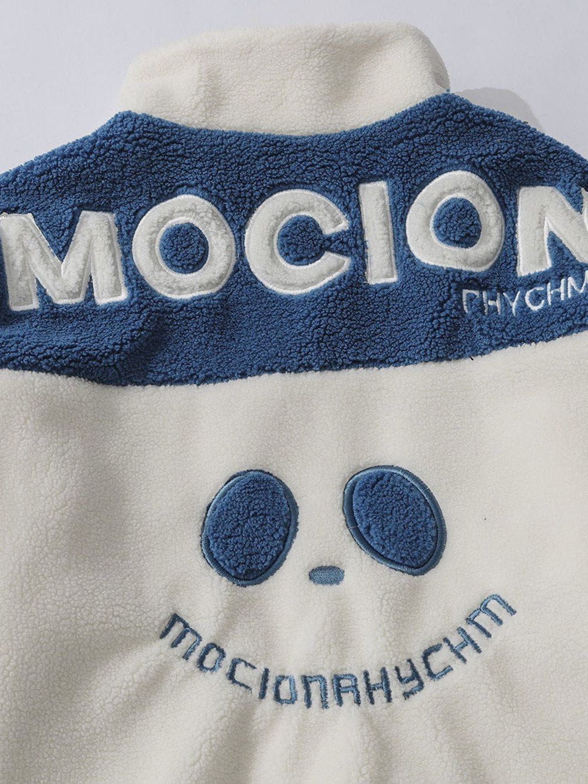 Aelfric Eden Letter Embroidery Color Block Sherpa Coat sold by Aelfric Eden product image thumbnail 3