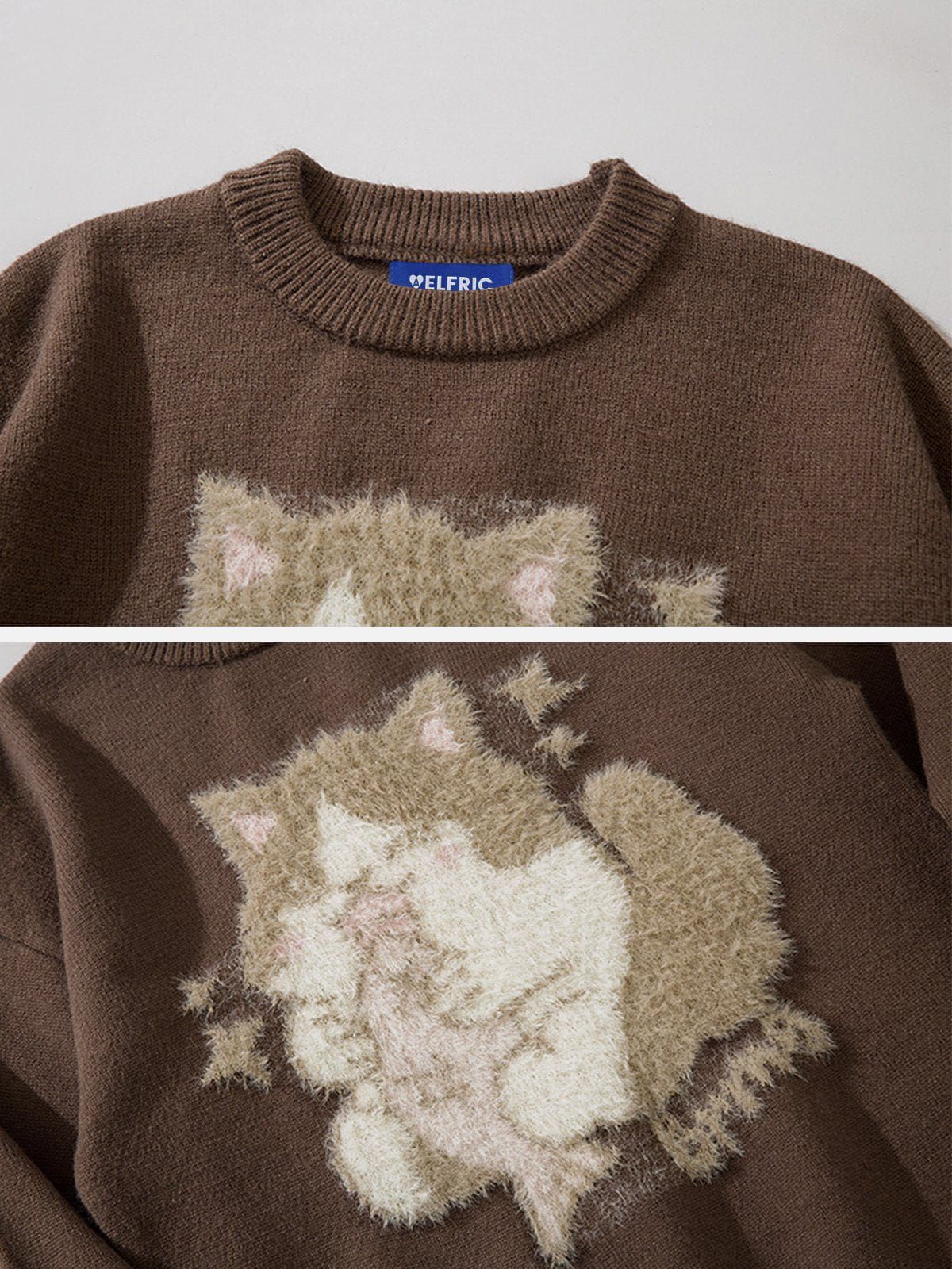 Aelfric Eden Plush Cute Cat Sweater sold by Aelfric Eden product image thumbnail 5