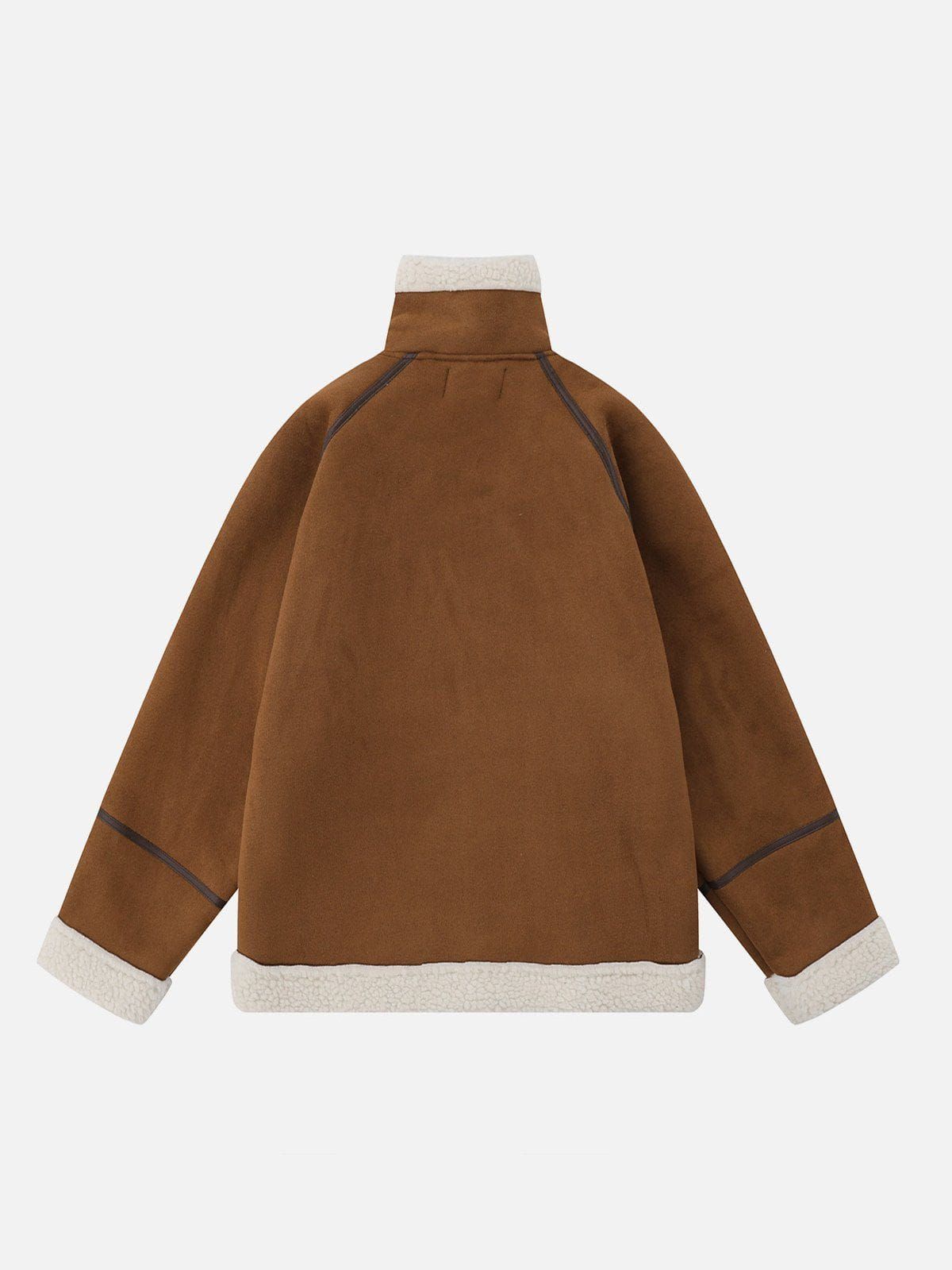 Aelfric Eden Sherpa Patchwork Suede Coat sold by Aelfric Eden product image thumbnail 3