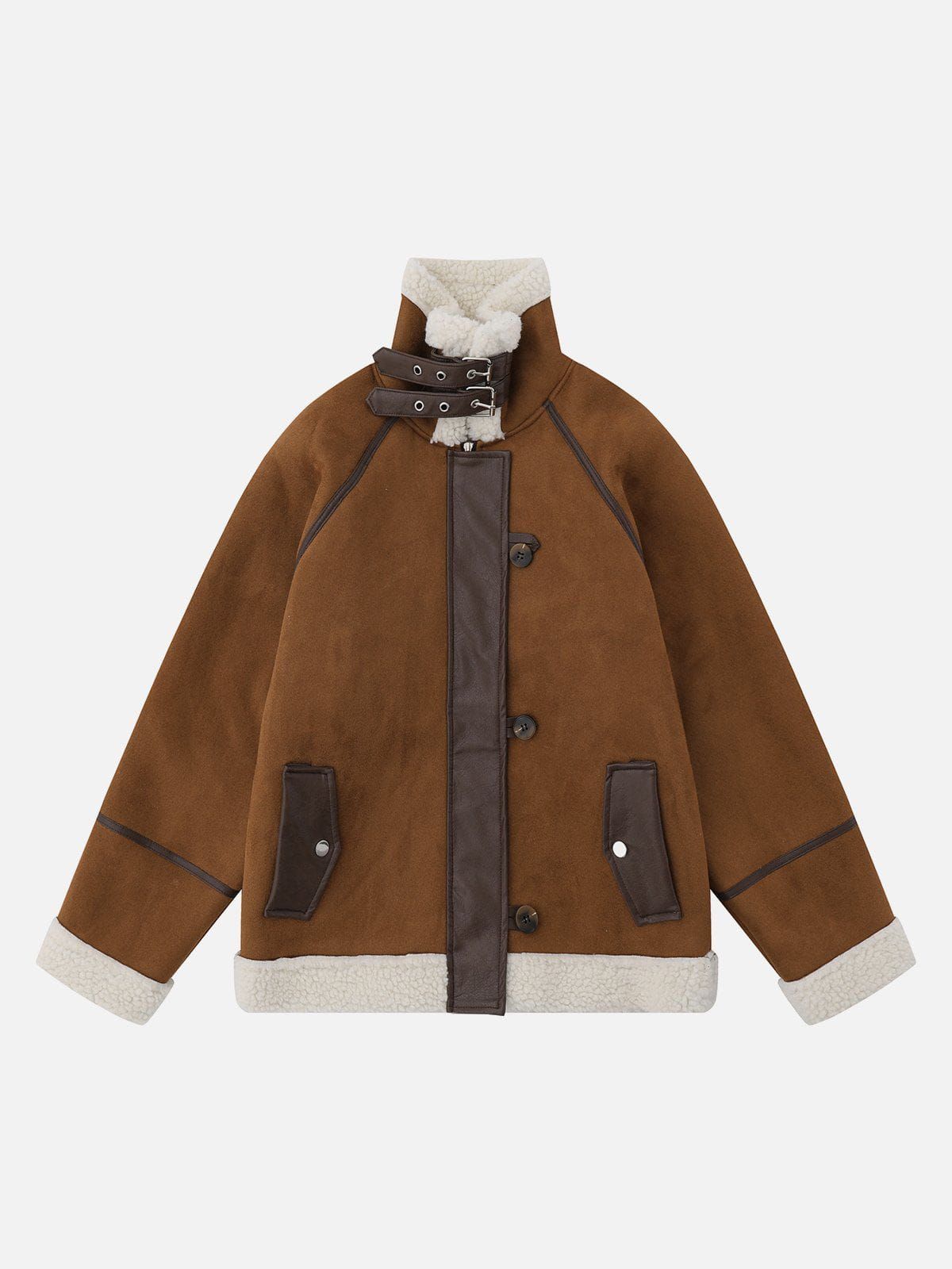 Aelfric Eden Sherpa Patchwork Suede Coat sold by Aelfric Eden