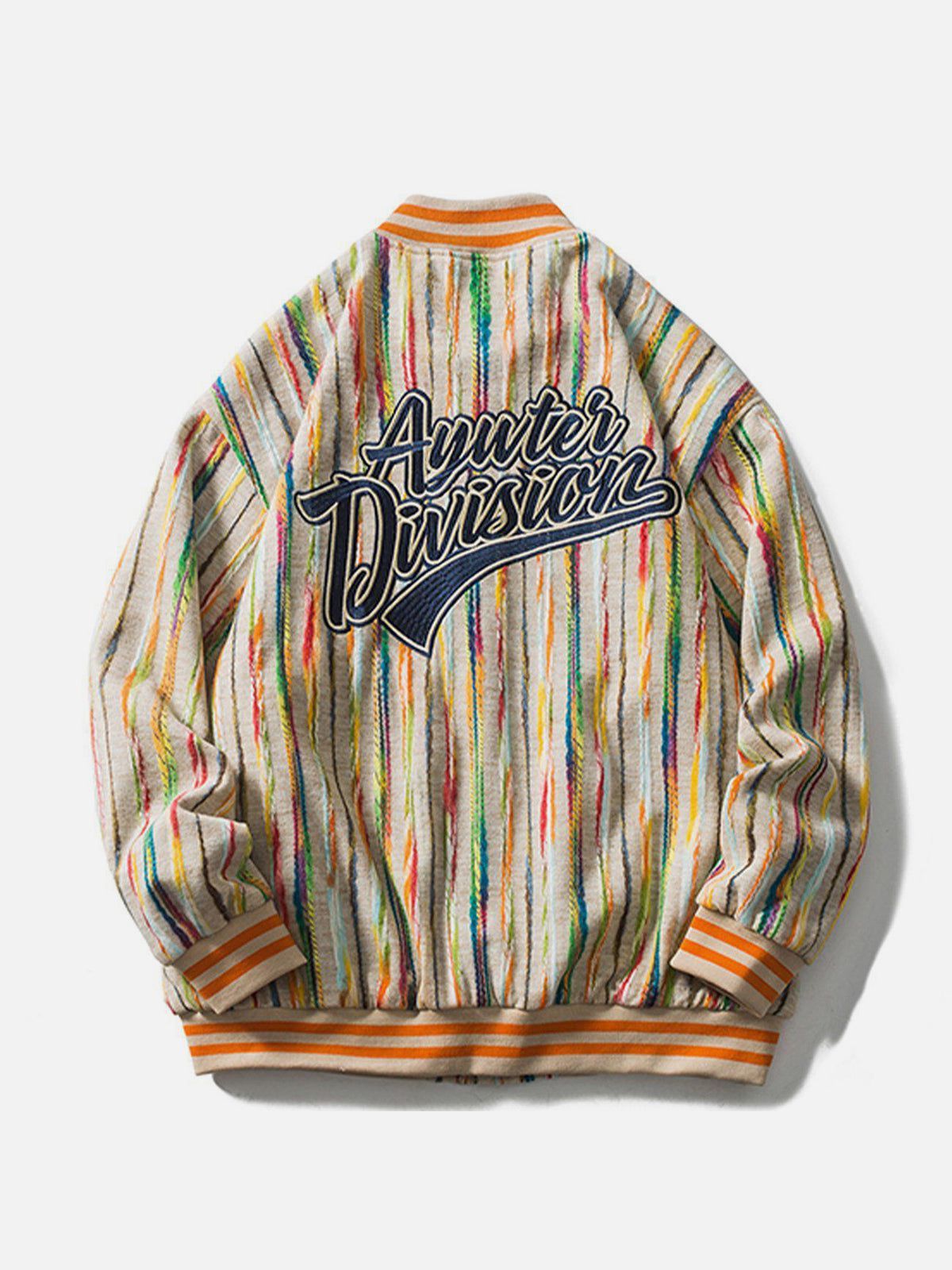 Aelfric Eden Color Stripes Embroidery Varsity Jacket sold by Aelfric Eden product image thumbnail 3