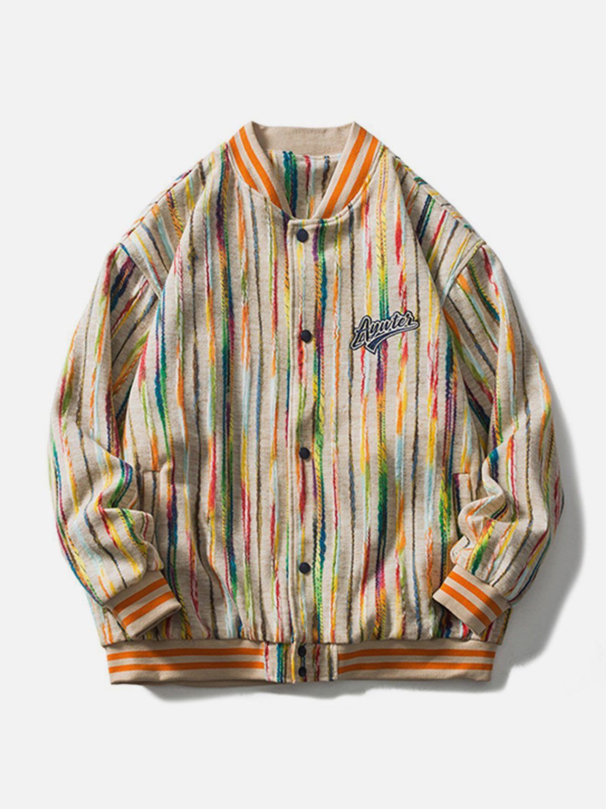 Aelfric Eden Color Stripes Embroidery Varsity Jacket sold by Aelfric Eden product image thumbnail 2