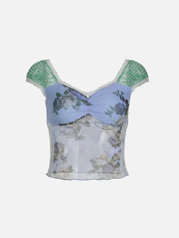 Aelfric Eden Flower Plaid Patchwork Tank Top sold by Aelfric Eden