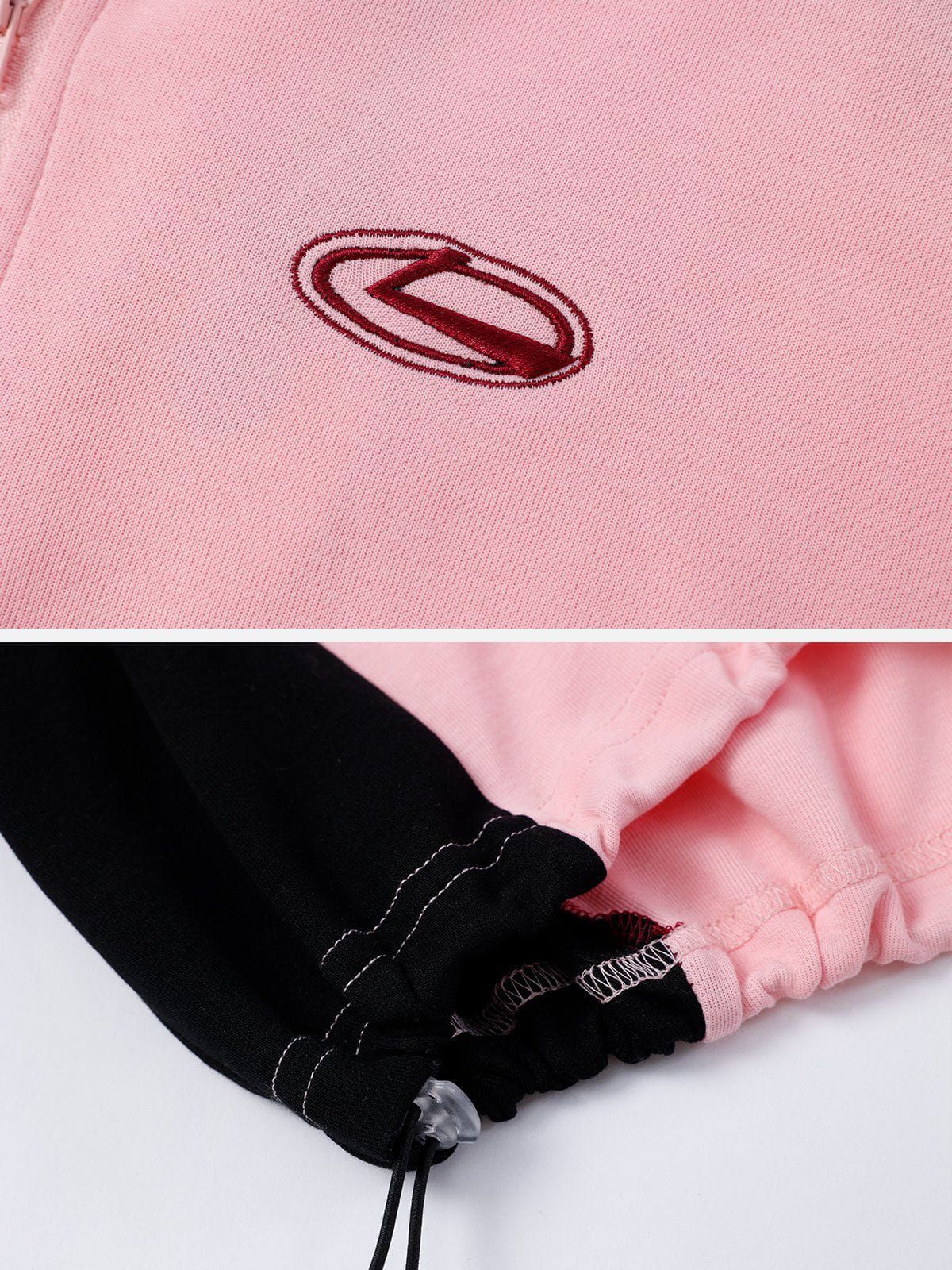 Stripe Patchwork Drawstring Hoodie sold by Aelfric Eden product image thumbnail 4