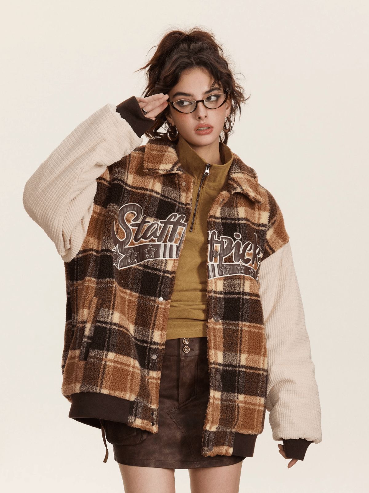 Aelfric Eden Plaid Sherpa Coat sold by Aelfric Eden product image thumbnail 2