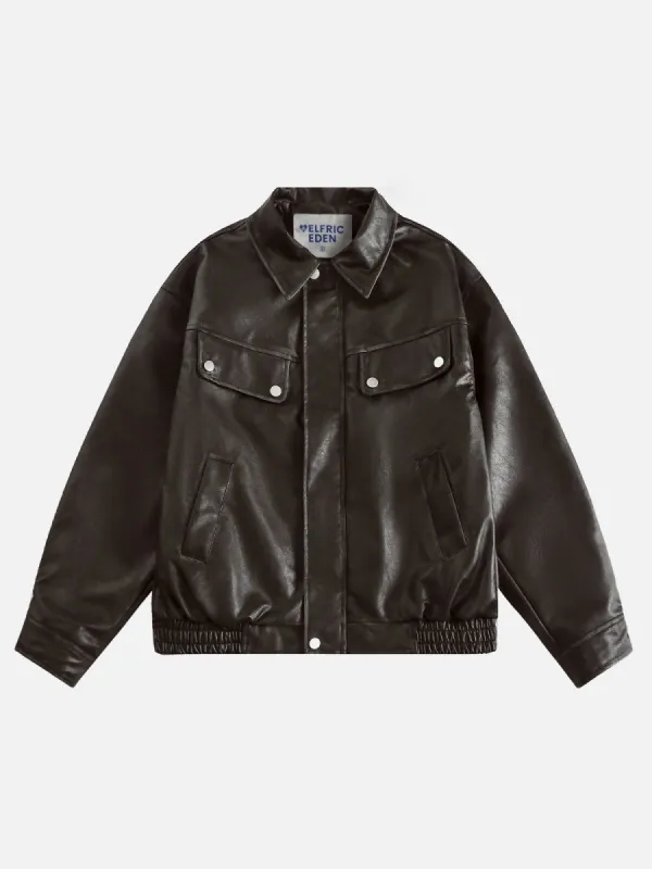 Aelfric Eden Basic Fold-Over Faux Leater Jacket sold by Aelfric Eden