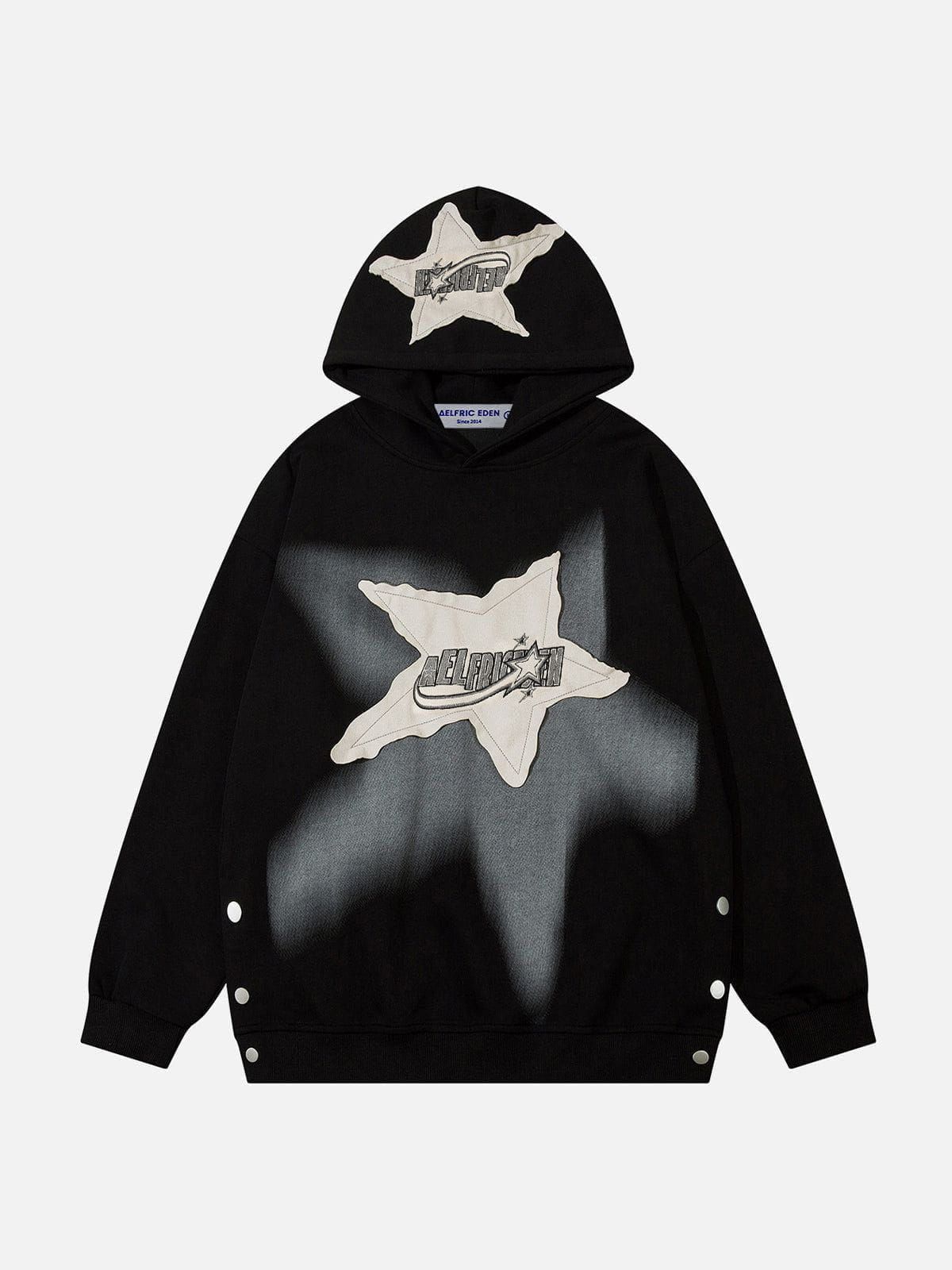 Aelfric Eden Irregular Star Applique Hoodie sold by Aelfric Eden