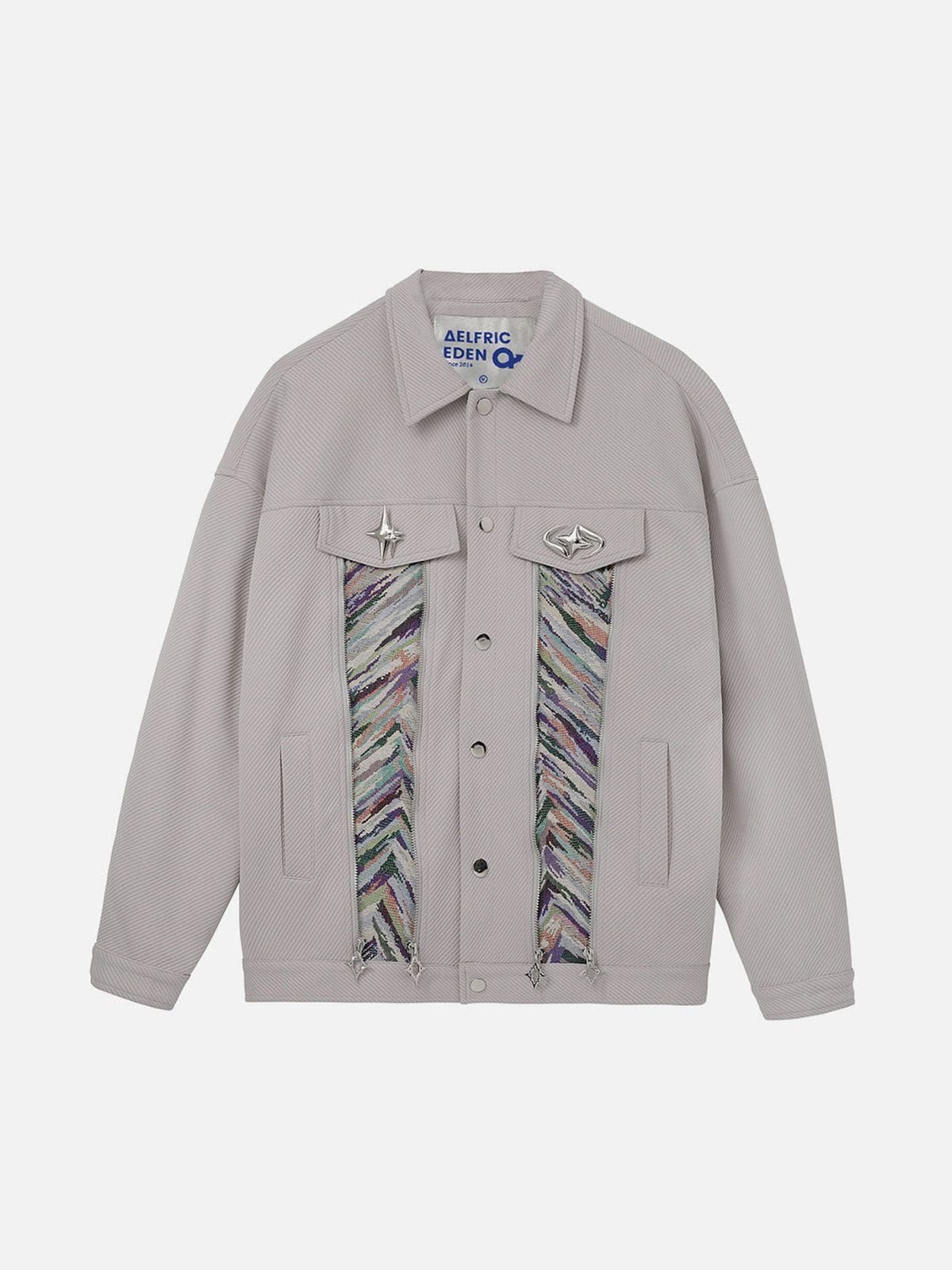 Aelfric Eden Patchwork Jacquard ZIP UP Jacket sold by Aelfric Eden