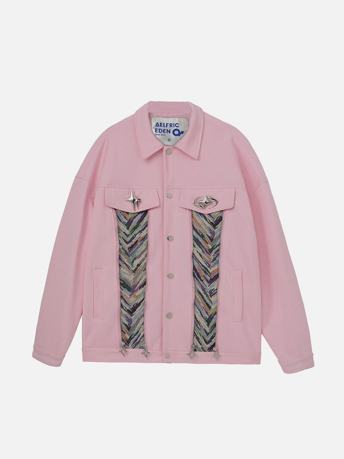 Aelfric Eden Patchwork Jacquard ZIP UP Jacket sold by Aelfric Eden product image thumbnail 3