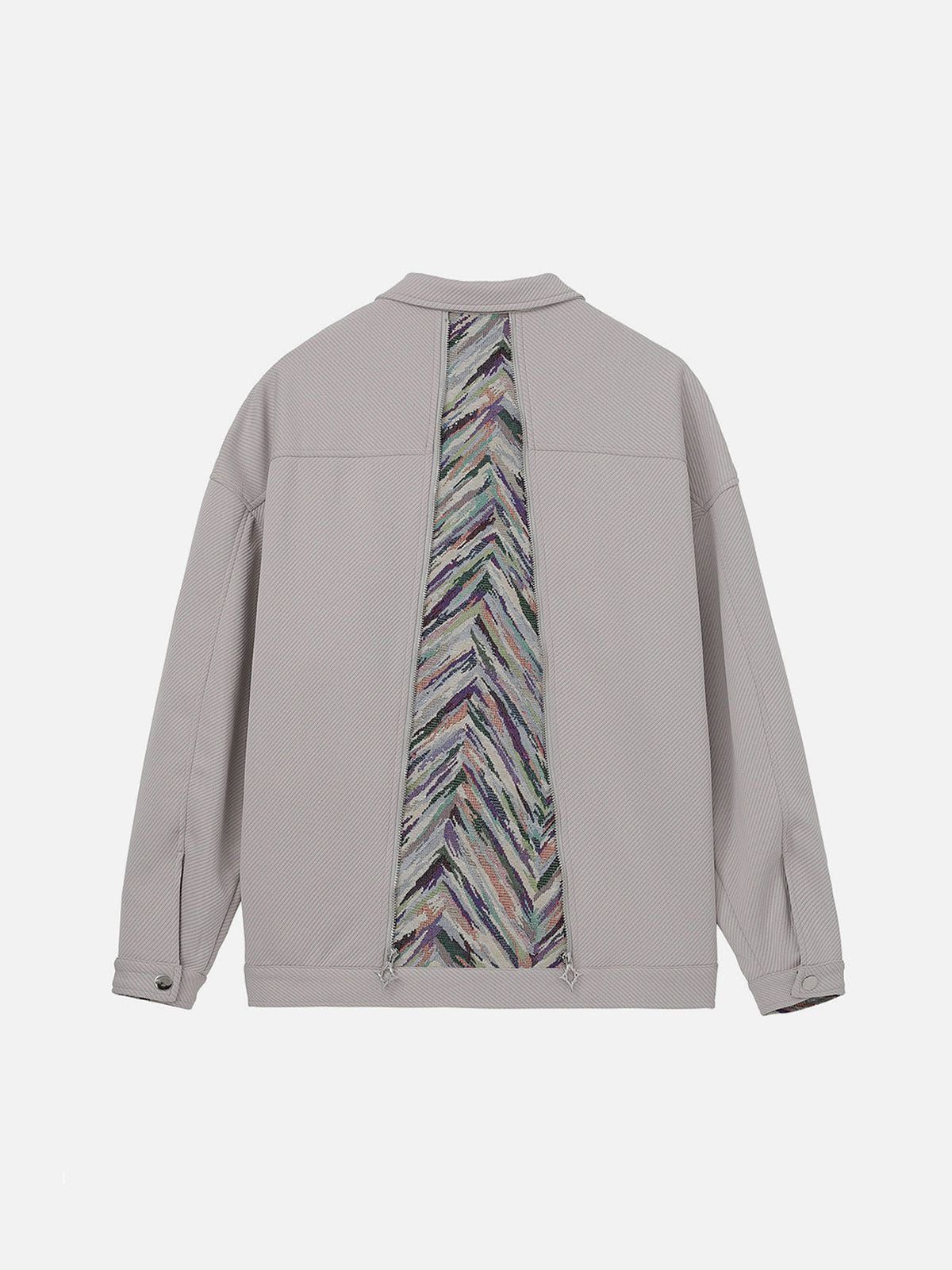 Aelfric Eden Patchwork Jacquard ZIP UP Jacket sold by Aelfric Eden product image thumbnail 4