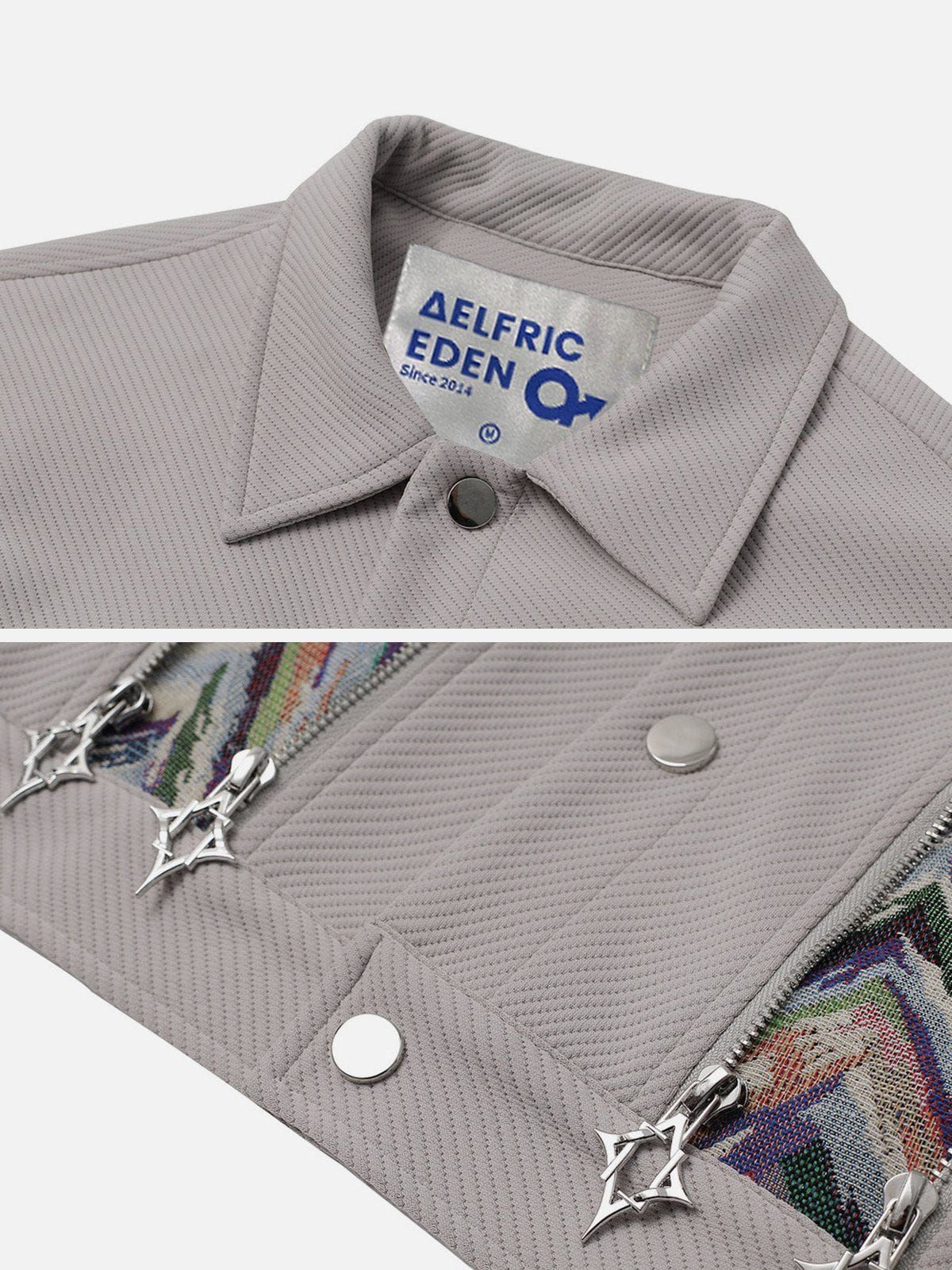 Aelfric Eden Patchwork Jacquard ZIP UP Jacket sold by Aelfric Eden product image thumbnail 5