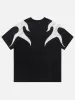 Aelfric Eden Flame Embroidery PU Patchwork Tee sold by Aelfric Eden
