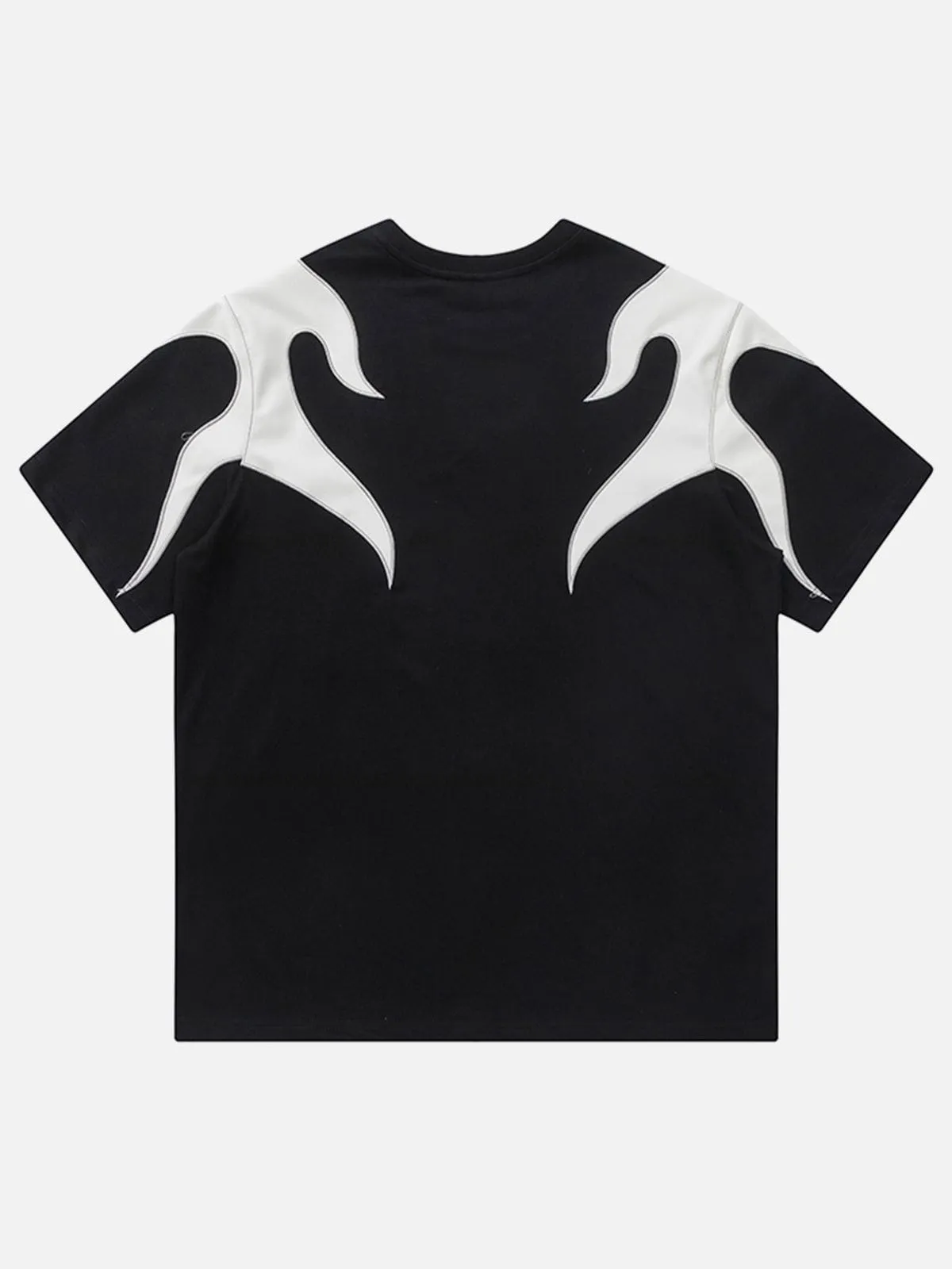 Aelfric Eden Flame Embroidery PU Patchwork Tee sold by Aelfric Eden product image thumbnail 2