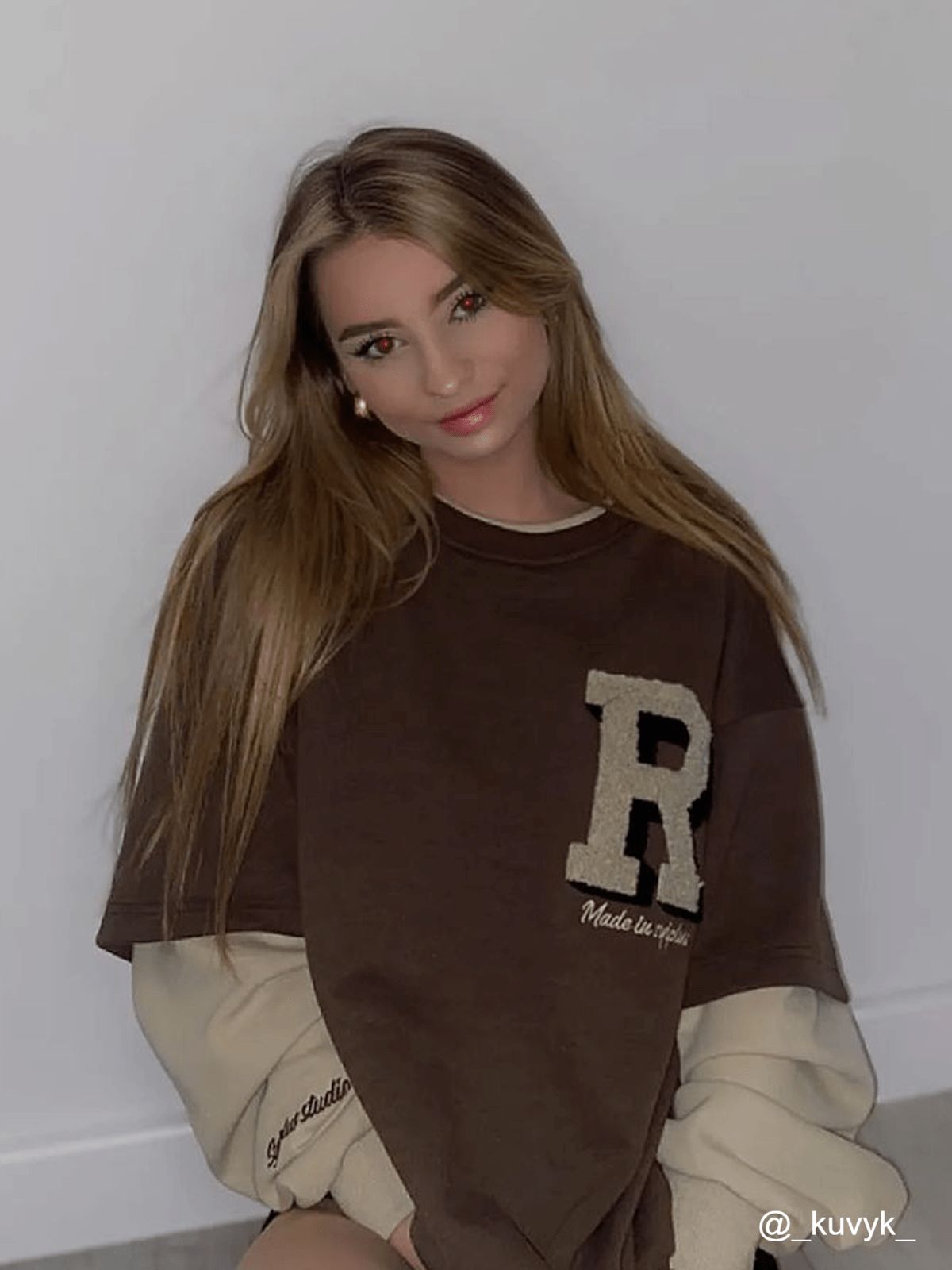 Aelfric Eden Flocked Letter Panel Sweatshirt sold by Aelfric Eden product image thumbnail 3
