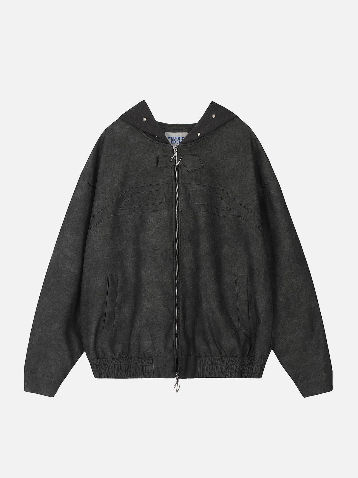 Aelfric Eden Rivet Hood Faux Leather Jacket sold by Aelfric Eden