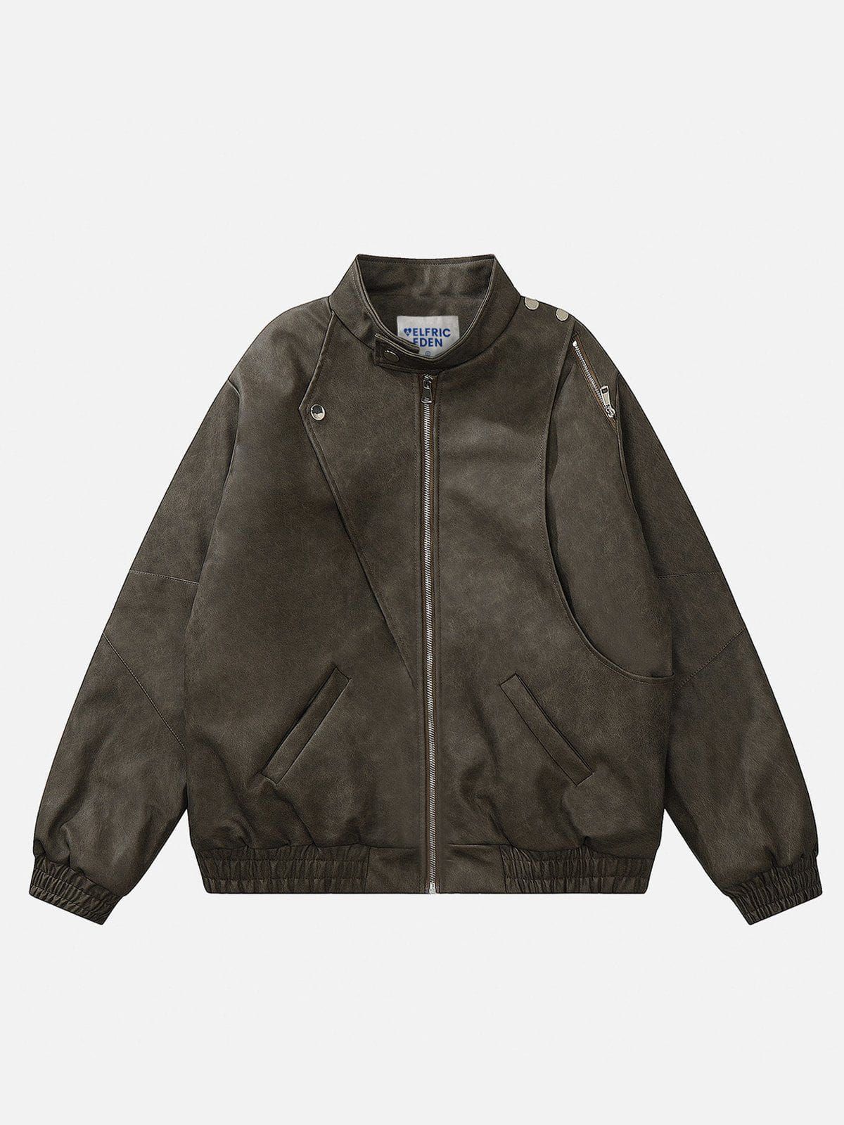 Aelfric Eden Cut Out Texture Faux Leather Jacket sold by Aelfric Eden