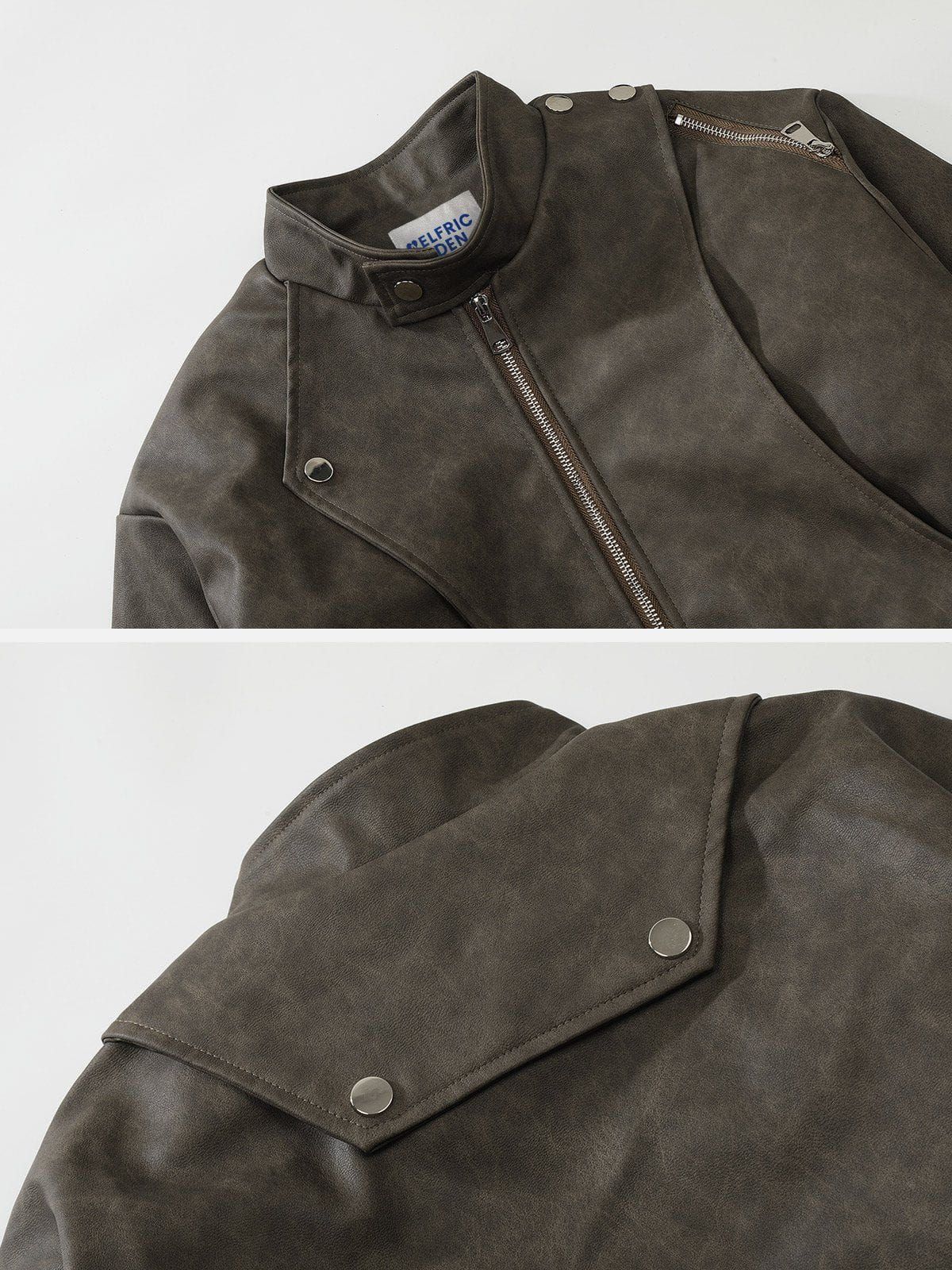 Aelfric Eden Cut Out Texture Faux Leather Jacket sold by Aelfric Eden product image thumbnail 4